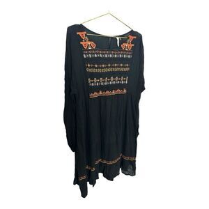 Boutique Embroidered Long Sleeve Mini Tunic Boho Dress | L NWT
